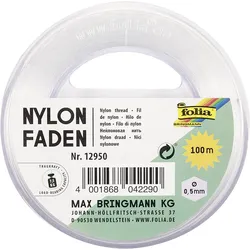 folia Nylonfaden, 0,50 mm x  100 m, transparent