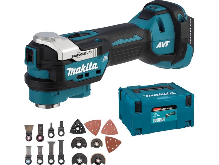Makita Multitool sans fil LXT DTM52ZJX2\, 18V\, Makpac\, Accessoires (sans batterie\, sans chargeur)