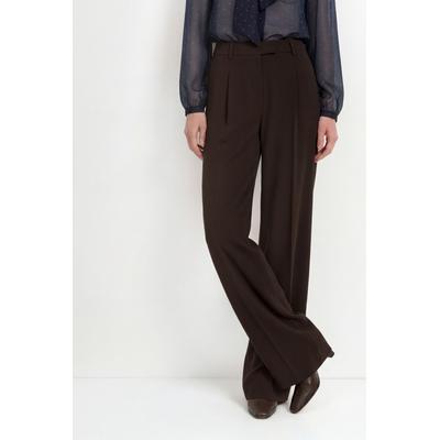 Bundfaltenhose RICHROYAL, Damen, Gr. 36, N-Gr, braun (chocolate torte), Web, Obermaterial: 93% Polyester, 7% sonstige Fasern, unifarben, regular fit lang, Hosen, Regular fit mit Bundfalten