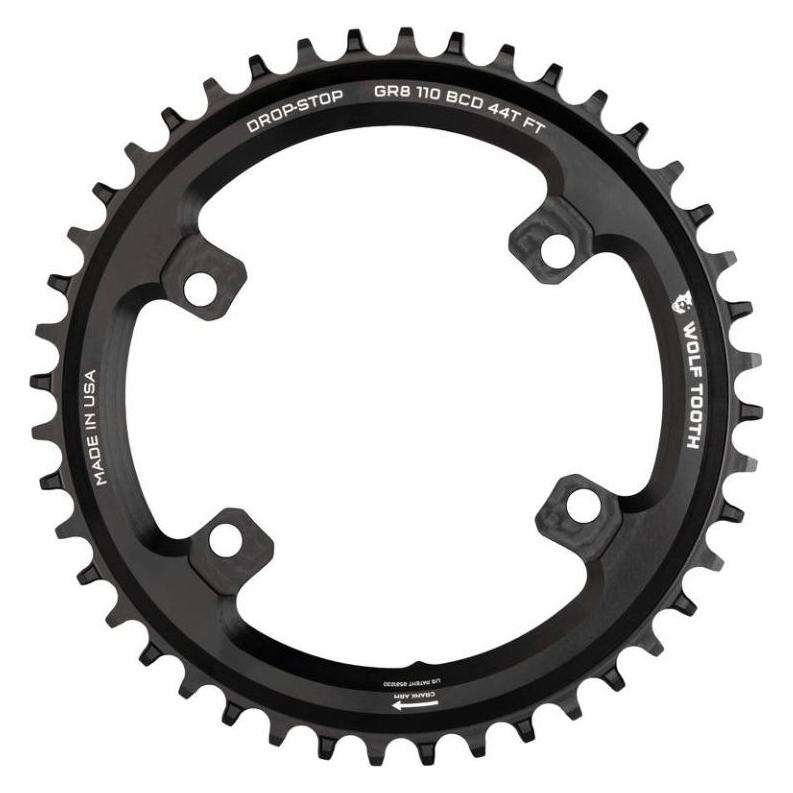 Wolf Tooth 110 BCD Asymmetric 4-Arm Kettenblatt Shimano GRX für HG+ 12-fach Kette (42) (110GR4-R-S-00F-42)