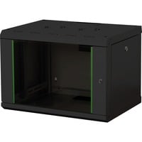 483-mm-Wandschrank, 7 HE, IT-Schrank schwarz, 7 Höheneinheiten