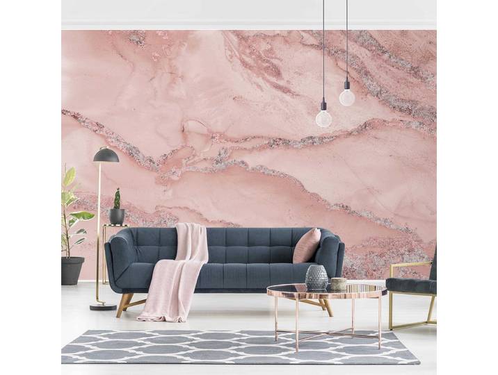 Fototapete Marmor Rose und Glitzer 480 x 320cm 480 x 320 cm