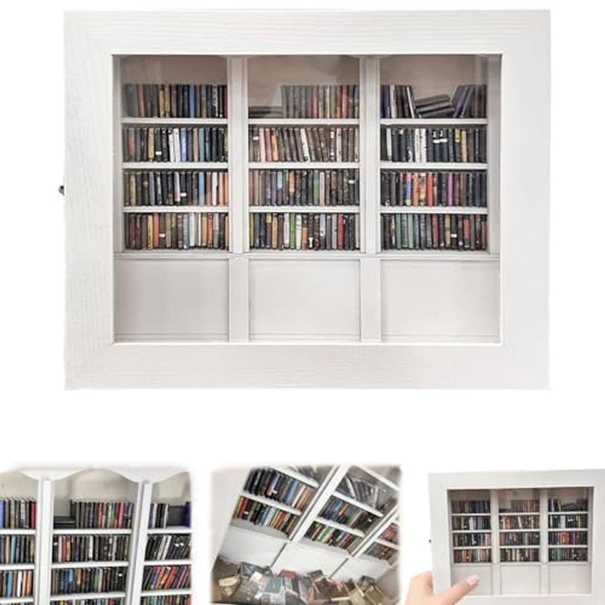 Wit Miniatuur Boekenkastje Boekenplank Decoratie B/D/H: 5 x 3 x 2 cm