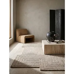 Wollteppich minimalistisch Natur 200 x 290 cm - LEVEN   Kadima Design