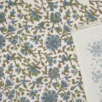 Fabdivine Hand Block Floral Print Waffle Weave Kitchen, Dining Room Use, Gift Hand Towel