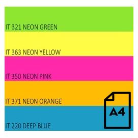 Double A Color Neon paper, 75g, A4, 500 sheets, Rainbow 4, 5 Neon Colors (A4, 500 Stk.) (DA-Rainbow4-500)