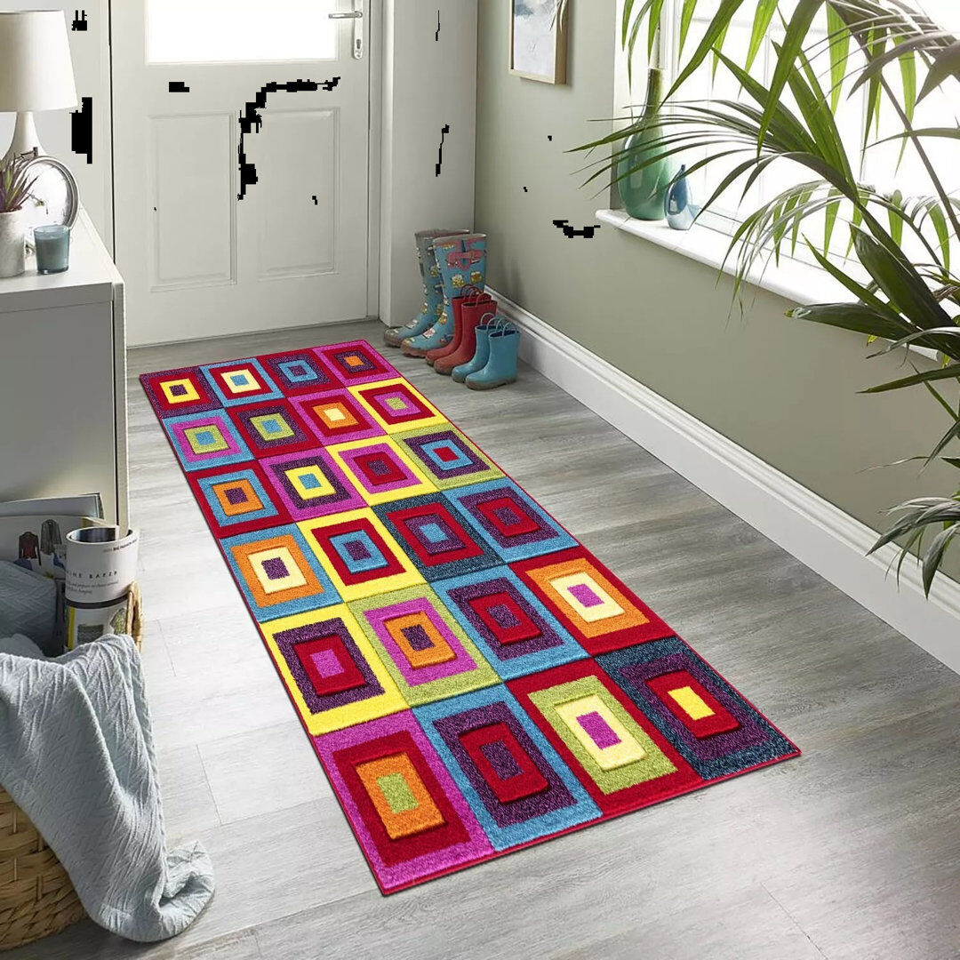 George Oliver Mifflinburg Abstract Hand Tufted Kilim Area Rug Rectangle 80 x 150cm