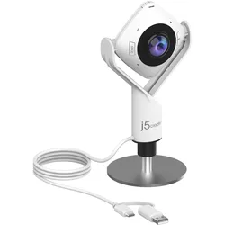 j5Create JVCU360 (2.10 Mpx), Webcam, Schwarz, Weiss