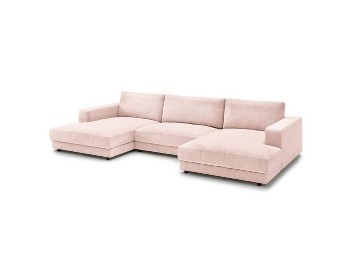 Wohnlandschaft Pink Webstoff Noelia 190cm Gleichschenklig Modern Polyurethanschaum