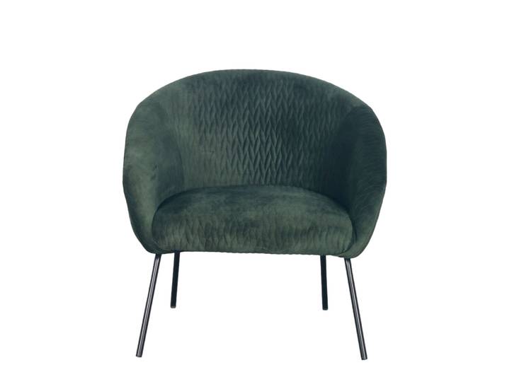 Fauteuil en velours vert bouteille