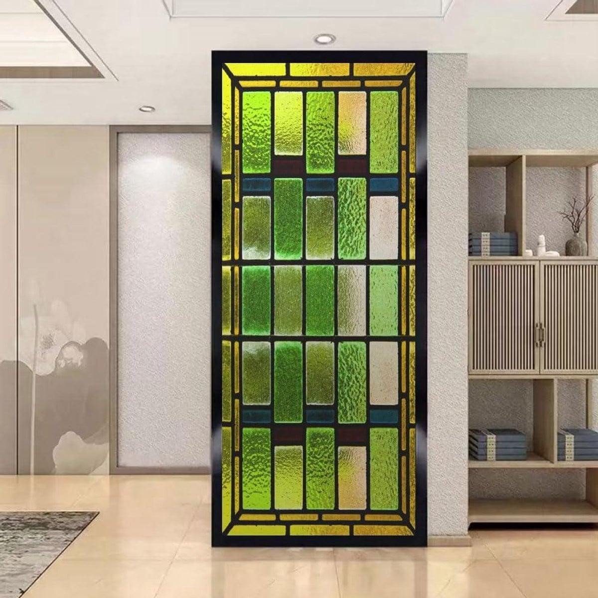 Abstracte Raamfolie voor Privacy Decoratie - Statisch Hechtend - 60 x 180 cm