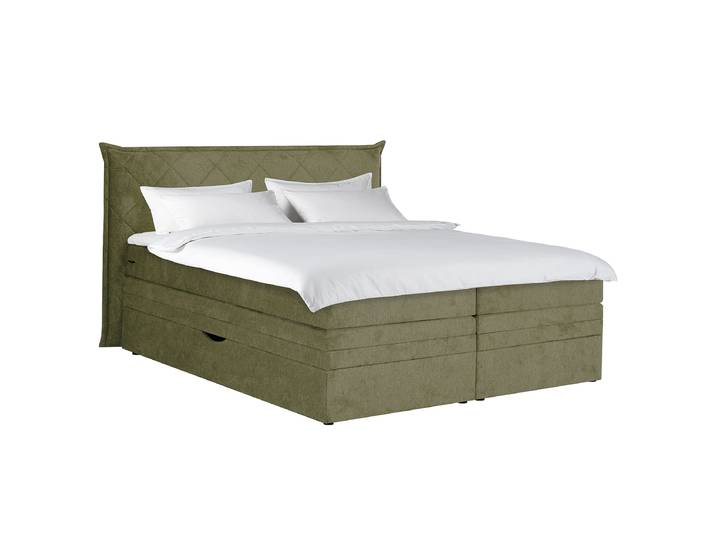 Boxspringbett Gesell 160 x 200cm Webstoff Aranja Grün Doppelmatratze H3/H4