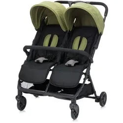 Fillikid, Kinderwagen, - Zwillingswagen Twin - schwarz/grün (6 Monate - 3 Jahre)