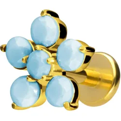 Titan Labret mit Innengewinde BLUME + SYNTHETISCHE TÜRKISE