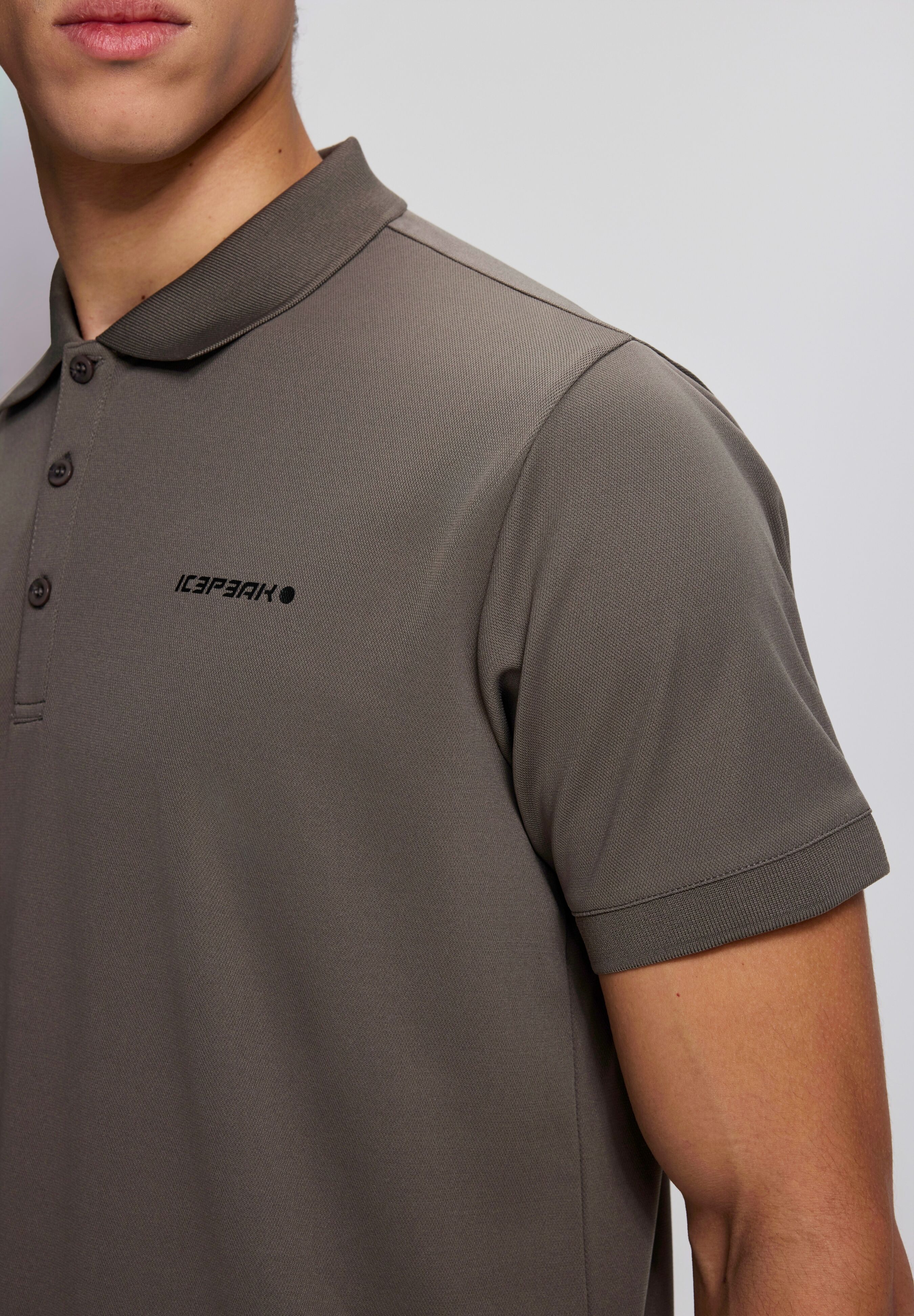 Poloshirt ICEPEAK "BELLMONT", Herren, Gr. 3XL, braun (granite), Obermaterial: 100% Polyester, Shirts Poloshirt, mit klassischem Schnitt, aus Polyester granite 3XL