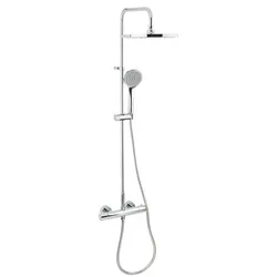 TRES Base Plus Duschsystem mit Thermostatarmatur Chrom 21639301