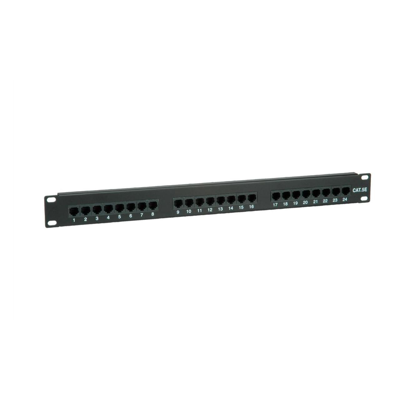 Value Kat. 5e 48,30cm (19")-Patchpanel, 24P, ungeschirmt, schwarz (26.99.0349)