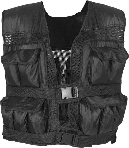 Gewichtsweste - Trainingsweste - Verbessert die Kraftausdauer - Variierbares Gewicht - 10 bis 30 kg - Schwarz
