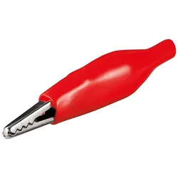 Krokodilklemme, vollisoliert, Länge 33mm - Farbe: rot