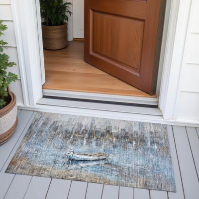 Addison Rugs Machine Washable Indoor/Outdoor Modern Canoe Chantille Rug