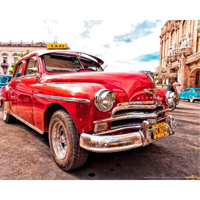 Fototapete PAPERMOON "Old Cuba Car", bunt, B:5m L:2,8m, Vlies, Tapeten