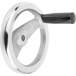 2-SPEICHENHANDRAD D1=160 PASSBOHRUNG D2=14H7, ALUMINIUM, KOMP:DUROPLAST, GRIFF FESTSTEHEND