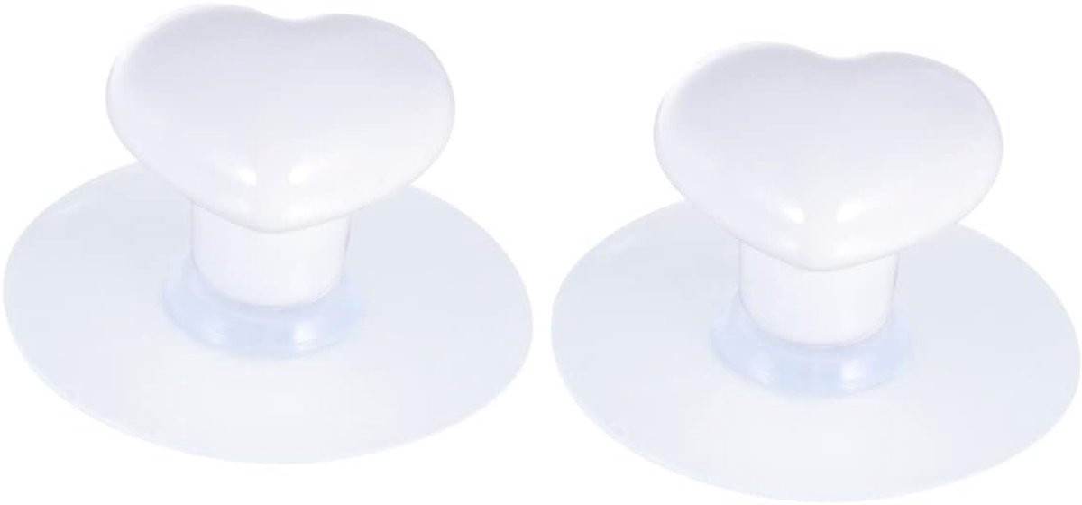 Wit Hartvormig Keramisch Meubelgreep Design - Set van 6 - 6 x 4 cm