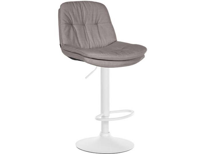 CLP Barhocker Stoff grau, Grau, 46x92x54 cm, Esszimmer, Barmöbel, Barhocker
