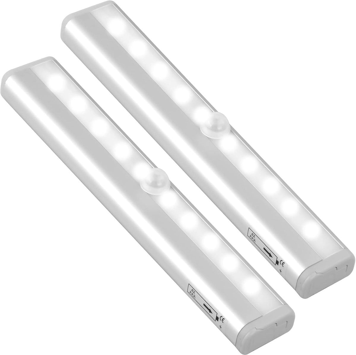 Draadloze LED bewegingssensor verlichting met 10 LED lampen, magnetische lichtbalk voor onder kasten, keuken, trap en slaapkamer, batterijgevoed