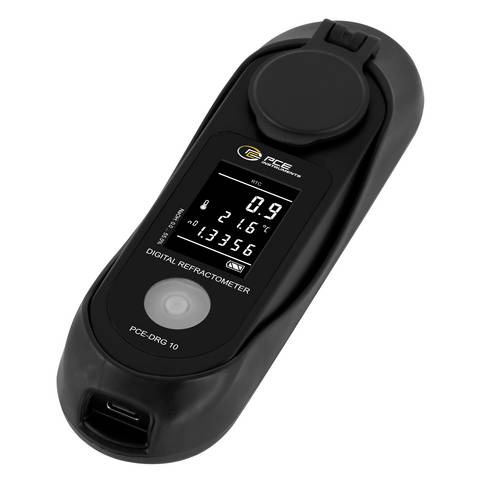 PCE Instruments Refraktometer PCE-DRG 10 Natriumhydroxid bis 55% |1,32500 ... 1,44100 nD |Brix |Temperaturkompensation