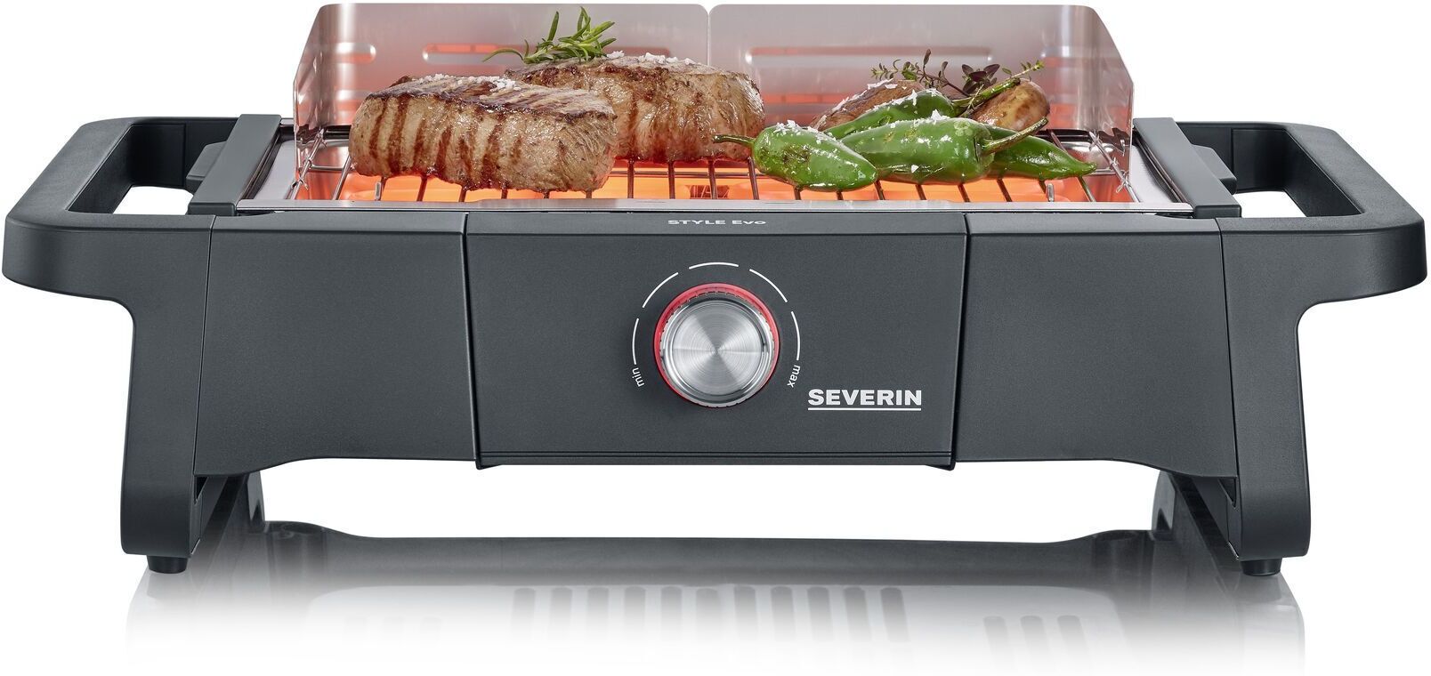 Severin PG 8123 Style Evo Tischgrill   schwarz/silber - Refurbished