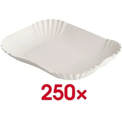 Papstar 250 Pappschalen eckig weiß - 13 x 17,5 cm weiß, 17.5x3x13 cm