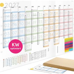 weekview Plakatkalender SW11182, Colour, Jahr 2027, Jahresplaner, 12 Monate, 84 x 60cm (A1)