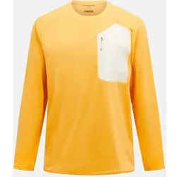 PEAK PERFORMANCE Herren Sweatshirt M Freelight Polartec Grid-BLAZING ORANGE, Größe M in Orange Orange