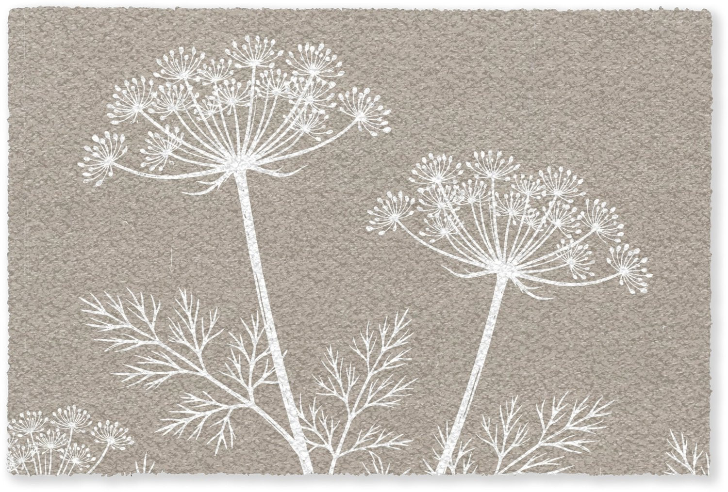 Deurmat Fluitenkruid Grafisch - Taupe - 60 x 40 cm