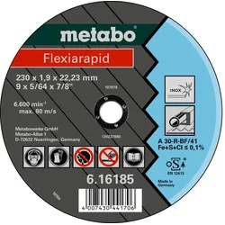 Metabo Flexiarapid Trennscheibe, gerade Ausführung - 616182000