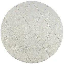Runder Hotelzimmer Teppich ATRIO Berber Polypropylen Gästezimmer 30mm weich Hotelteppich 160x160 cm Creme | Kadima Design
