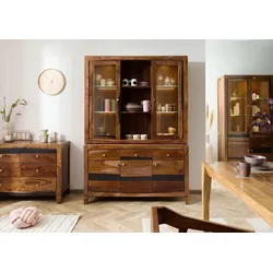 Buffet Sheesham 140x45x200 dunkelbraun lackiert ANCONA #245