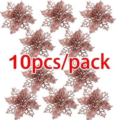 Multicon Wholesale Hub Artificial Christmas Tree, Glitter Flower Decorations, Xmas Ornaments, New Year Gift rose Gold