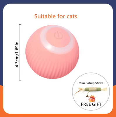 Inspire Picks Smart Rolling Catnip Chase Ball USB Rechargeable Interactive Cat Toy pink A
