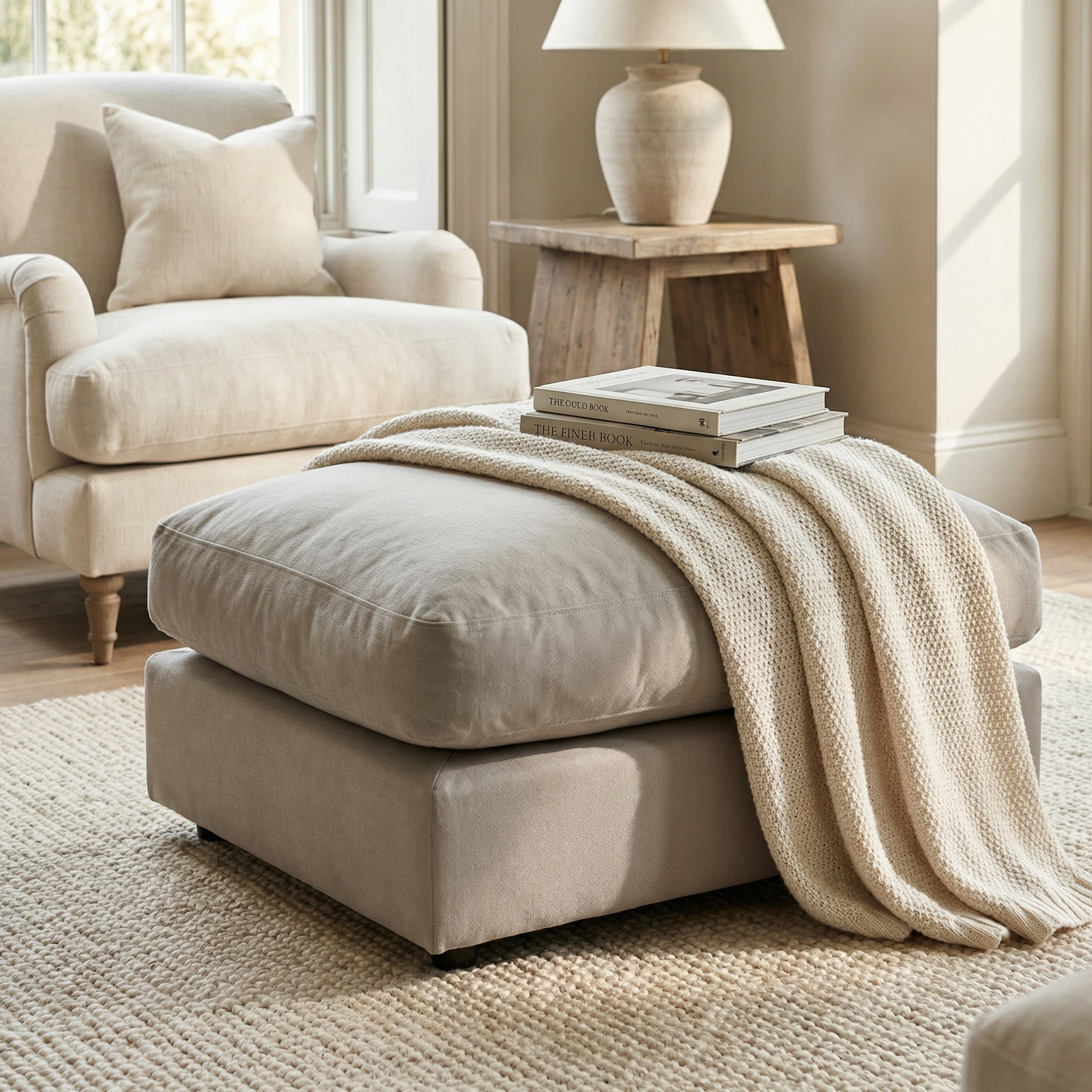 Sofa Style Hampshire Modular Footstool in Warm Grey