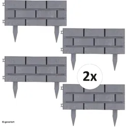 HTI-Living, Rasenkante, Beeteinfassung Steinmauer Grau (360 cm)
