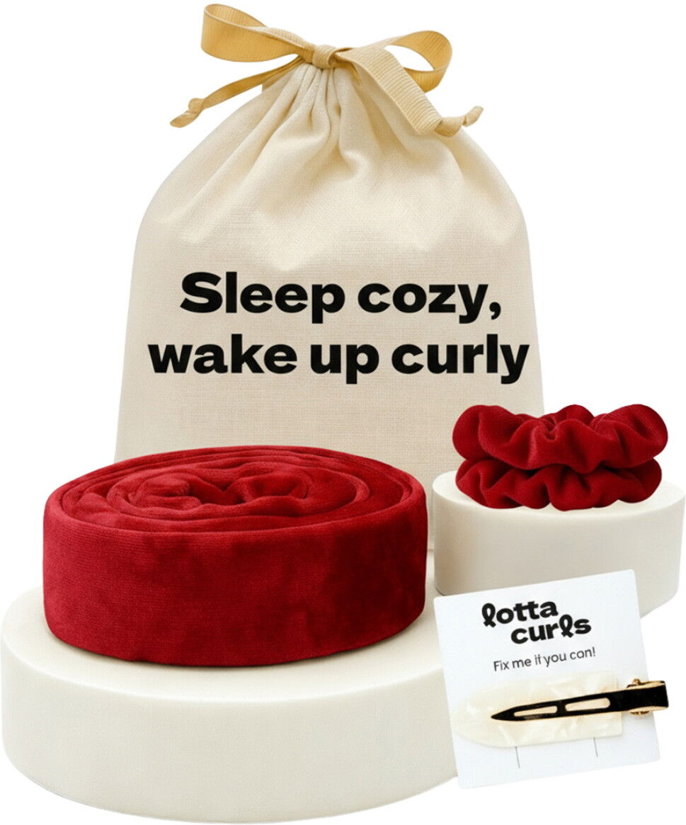 lotta curls Lockenband Set Bordeaux Red