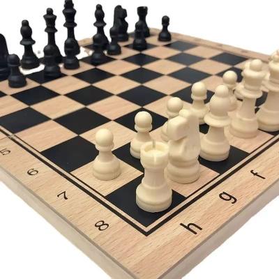 Inspired Finds 3 in 1 Folding Wooden Chess Board Set With Checkers And Backgammon, Portable Travel Game Case plastic