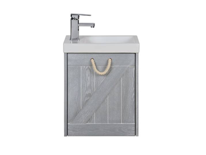 Meuble lave-mains gris + robinet