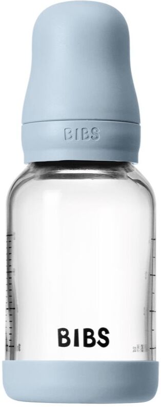 BIBS Baby Glass Bottle Round Latex biberon anti-coliques Baby Blue 1 pcs