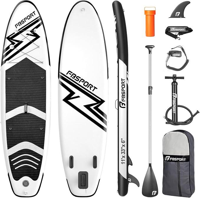 Aufblasbares SUP Board, Stand Up Paddling Board, Aufblasbare Stand Up Paddle Board für Stand-Up Paddling 15CM Dick, Surfbrett Kit mit Verstellbares Aluminium SUP Paddel+Pumpe