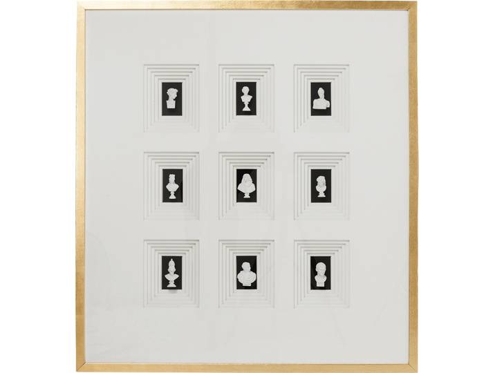 Bild KARE DESIGN Objektbild Ancient Art Nove 100x110cm , weiss (farbe bild(er): goldfarben), B:100cm H:110cm T:6cm, Glas, Massivholz, Bilder, Bild