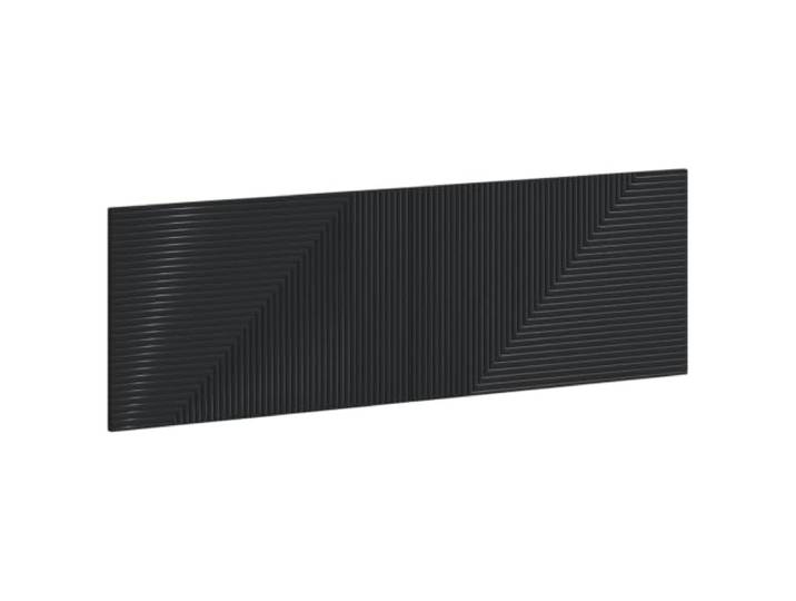 GHVBNMF Wandmontiertes Kopfteil HAARLEM Schwarz Holzwerkstoff 160x3x50 cm Platzsparendes Wandbett-Rückenteil fürs Schlafzimmer mit integrierten Ablagefächern und pflegeleichter Oberfläche.