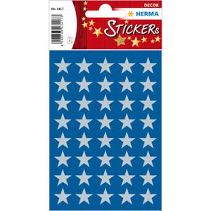 Herma Sticker Decor, 3417, silber, 5 zackig, Ø 13 mm, 120 Sterne, 120 Stück